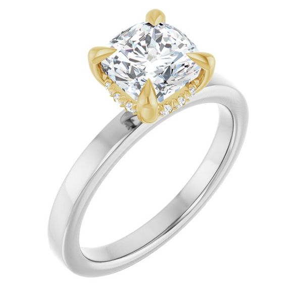 Claw-Prong Hidden Halo-Style Engagement Ring
