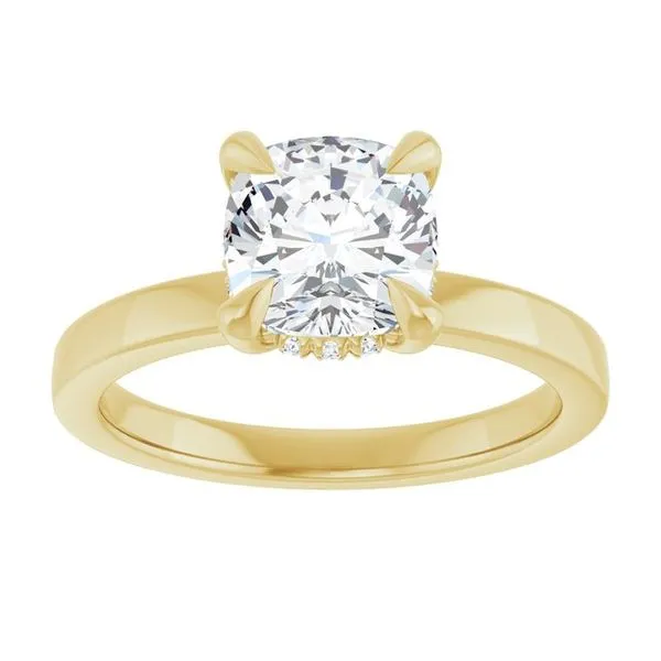 Claw-Prong Hidden Halo-Style Engagement Ring Image 3 J. West Jewelers Round Rock, TX