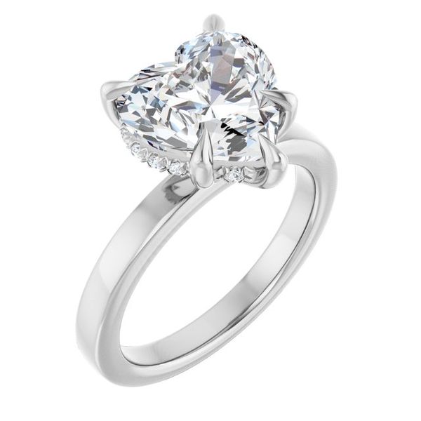 Claw-Prong Hidden Halo-Style Engagement Ring