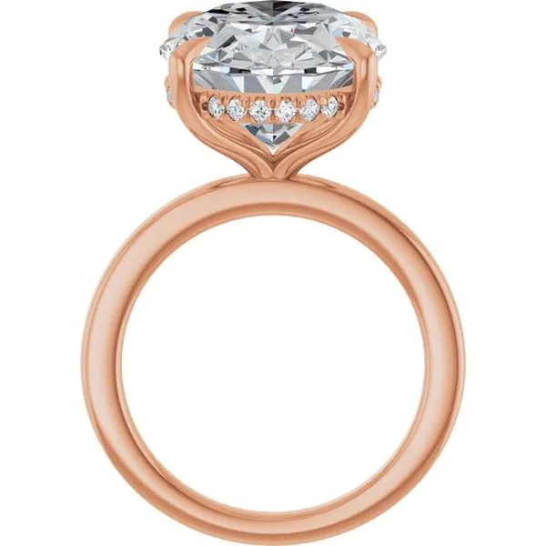 Claw-Prong Hidden Halo-Style Engagement Ring Image 2 Hudson Valley Goldsmith New Paltz, NY