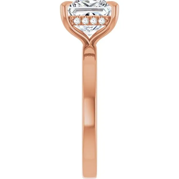 Claw-Prong Hidden Halo-Style Engagement Ring Image 4 Hudson Valley Goldsmith New Paltz, NY