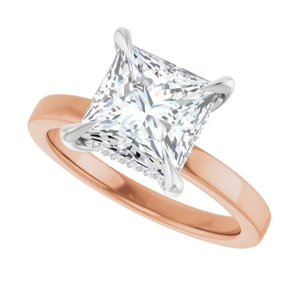 Claw-Prong Hidden Halo-Style Engagement Ring Image 5 Hudson Valley Goldsmith New Paltz, NY