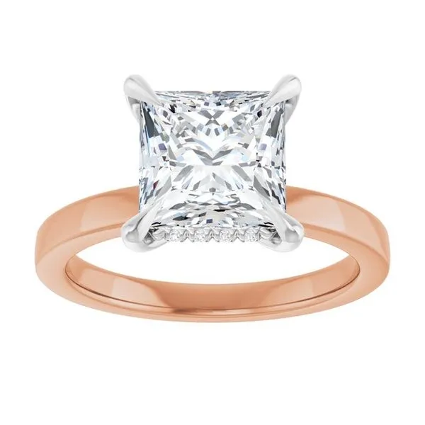 Claw-Prong Hidden Halo-Style Engagement Ring Image 3 Ocean View Jewelers Millville, DE