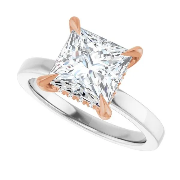 Claw-Prong Hidden Halo-Style Engagement Ring Image 5 Northwood Jewelers Northwood, OH