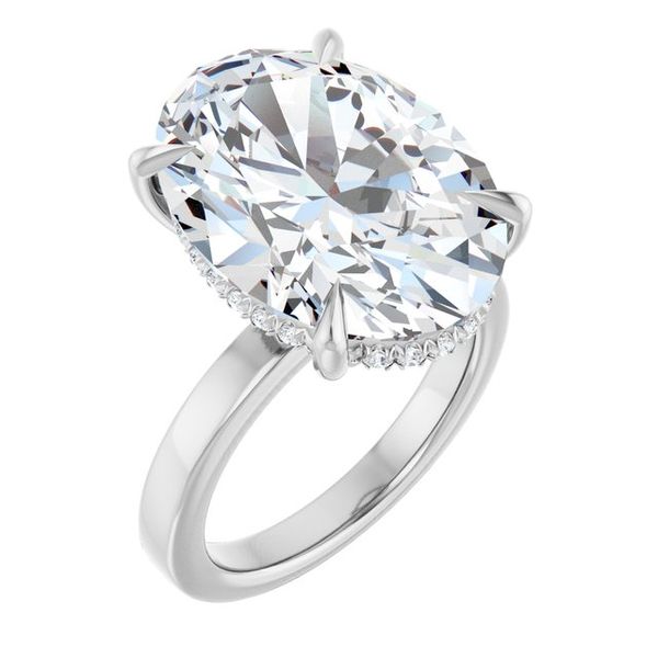Claw-Prong Hidden Halo-Style Engagement Ring