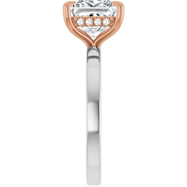 Claw-Prong Hidden Halo-Style Engagement Ring Image 4 Hudson Valley Goldsmith New Paltz, NY