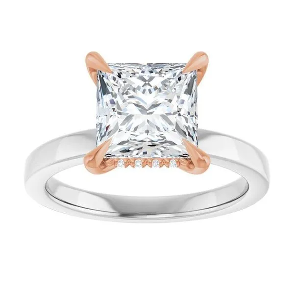Claw-Prong Hidden Halo-Style Engagement Ring Image 3 Northwood Jewelers Northwood, OH