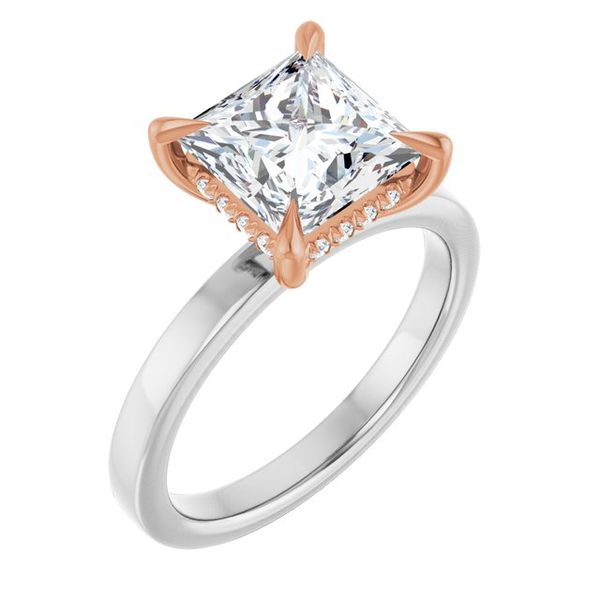 Claw-Prong Hidden Halo-Style Engagement Ring