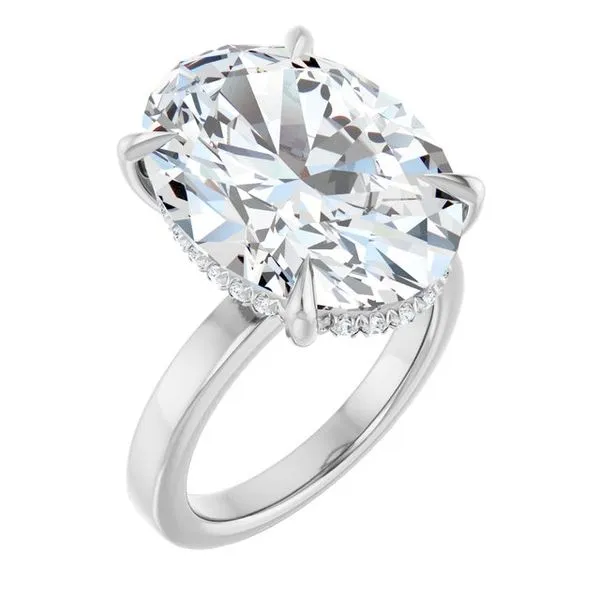 Claw-Prong Hidden Halo-Style Engagement Ring