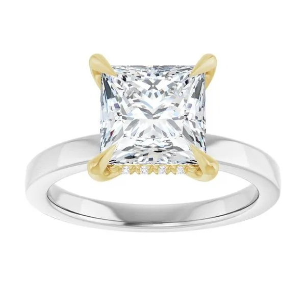 Claw-Prong Hidden Halo-Style Engagement Ring Image 3 Natale Jewelers Sewell, NJ
