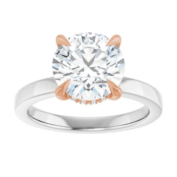 Claw-Prong Hidden Halo-Style Engagement Ring Image 3 Don's Jewelry & Design Washington, IA
