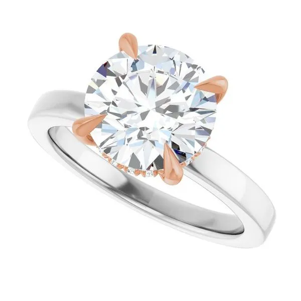 Claw-Prong Hidden Halo-Style Engagement Ring Image 5 Vulcan's Forge LLC KANSAS CITY, MO