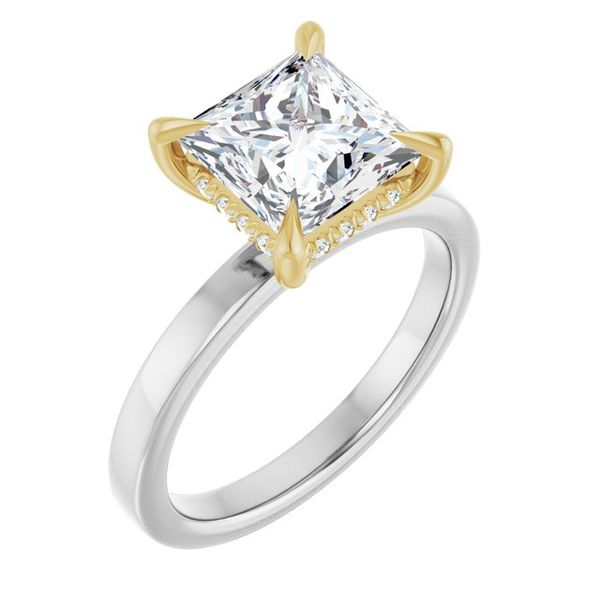 Claw-Prong Hidden Halo-Style Engagement Ring