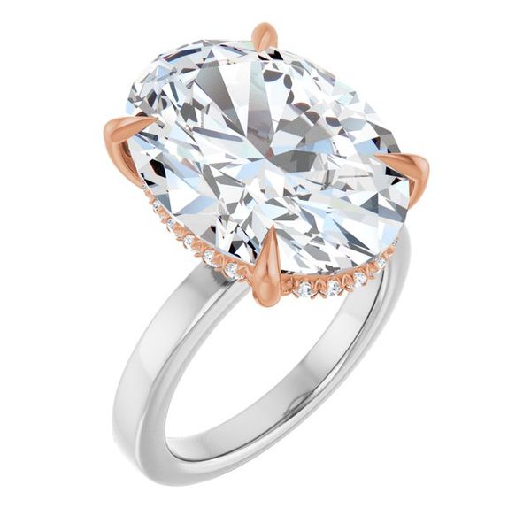 Claw-Prong Hidden Halo-Style Engagement Ring