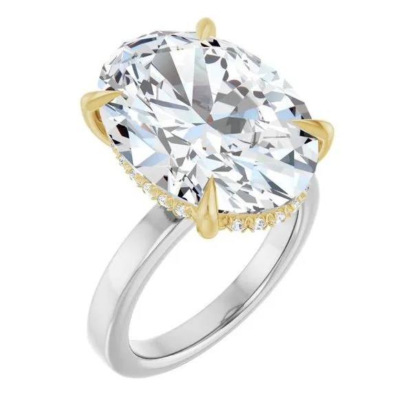 Claw-Prong Hidden Halo-Style Engagement Ring