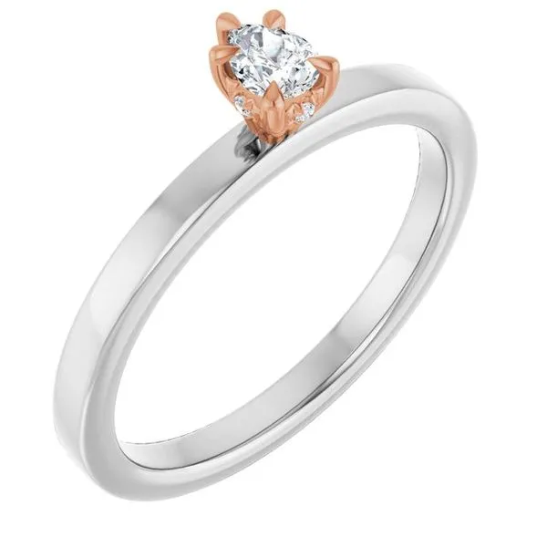 Claw-Prong Hidden Halo-Style Engagement Ring J. West Jewelers Round Rock, TX