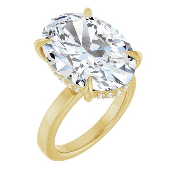Claw-Prong Hidden Halo-Style Engagement Ring