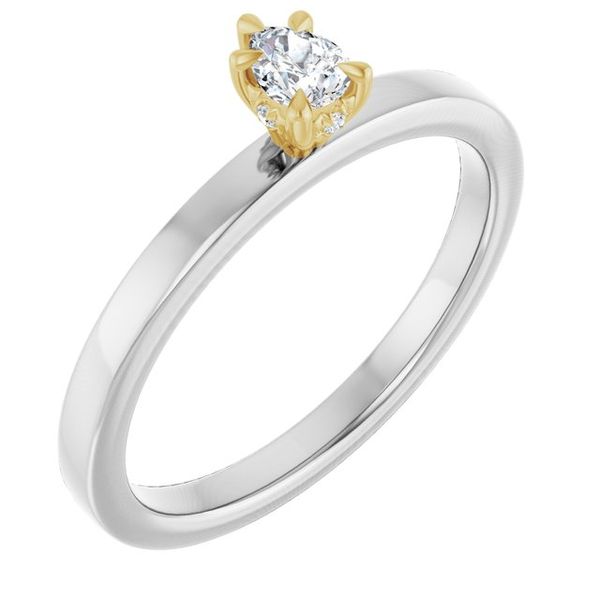 Claw-Prong Hidden Halo-Style Engagement Ring