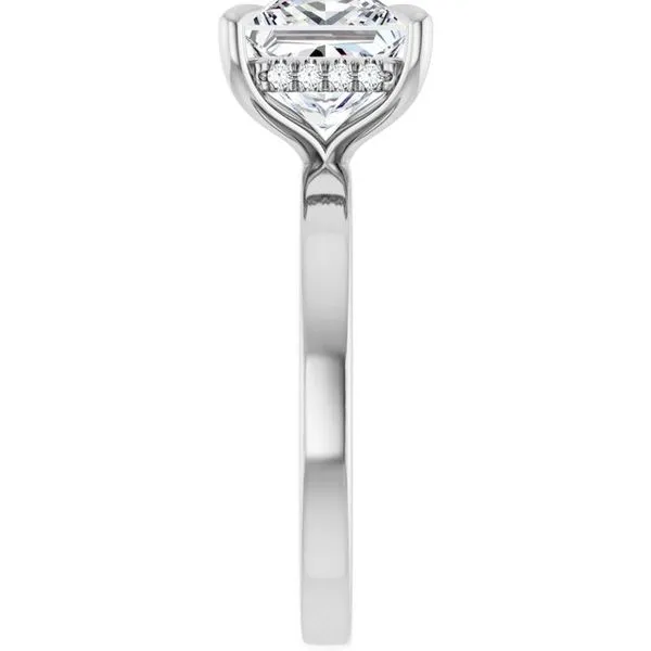 Claw-Prong Hidden Halo-Style Engagement Ring Image 4 Hudson Valley Goldsmith New Paltz, NY