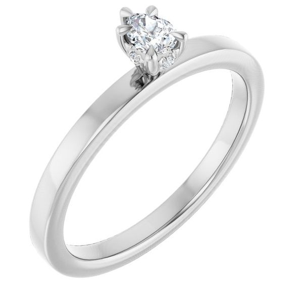 Claw-Prong Hidden Halo-Style Engagement Ring