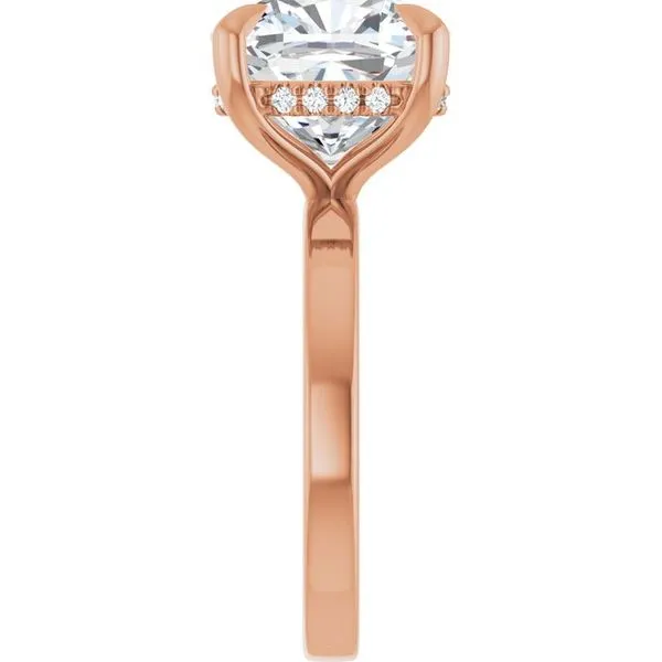 Claw-Prong Hidden Halo-Style Engagement Ring Image 4 Hudson Valley Goldsmith New Paltz, NY