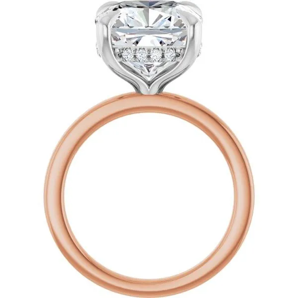 Claw-Prong Hidden Halo-Style Engagement Ring Image 2 Hudson Valley Goldsmith New Paltz, NY