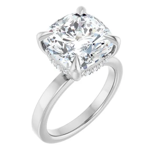 Claw-Prong Hidden Halo-Style Engagement Ring Ocean View Jewelers Millville, DE