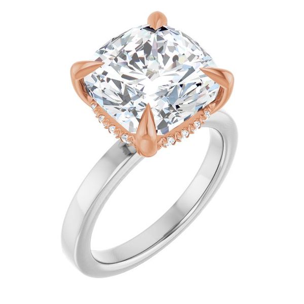Claw-Prong Hidden Halo-Style Engagement Ring