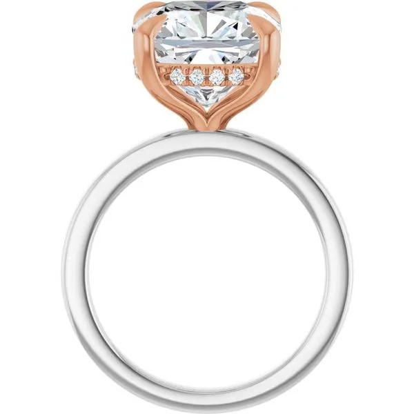 Claw-Prong Hidden Halo-Style Engagement Ring Image 2 Hudson Valley Goldsmith New Paltz, NY