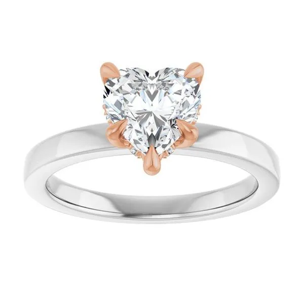 Claw-Prong Hidden Halo-Style Engagement Ring Image 3 Hudson Valley Goldsmith New Paltz, NY
