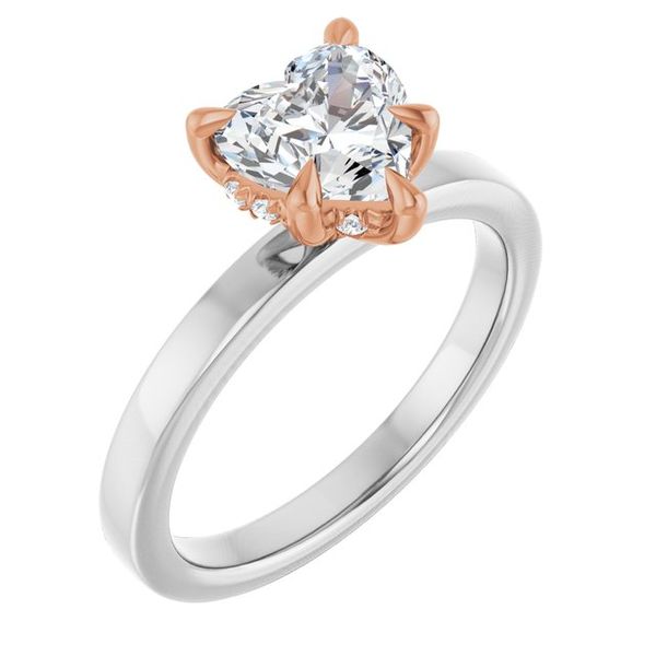 Claw-Prong Hidden Halo-Style Engagement Ring