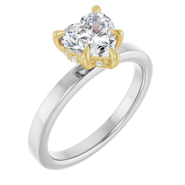 Claw-Prong Hidden Halo-Style Engagement Ring
