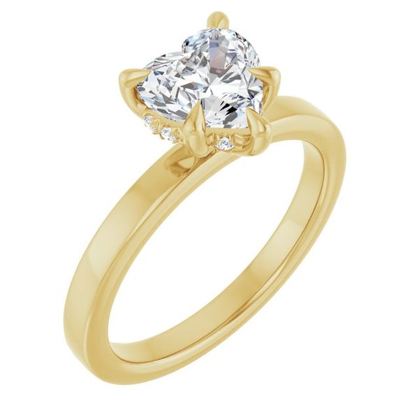 Claw-Prong Hidden Halo-Style Engagement Ring