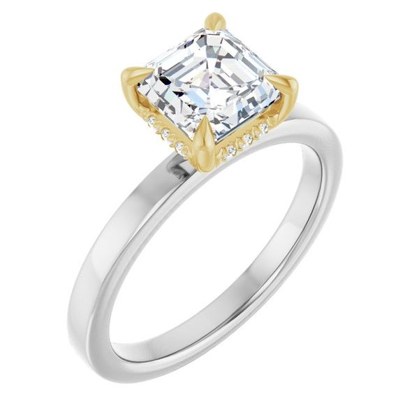 Claw-Prong Hidden Halo-Style Engagement Ring
