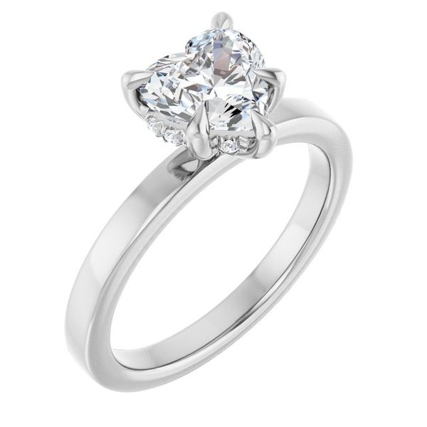 Claw-Prong Hidden Halo-Style Engagement Ring