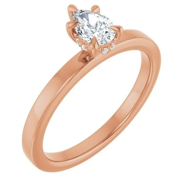 Claw-Prong Hidden Halo-Style Engagement Ring