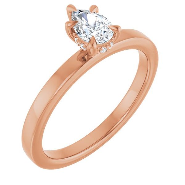 Claw-Prong Hidden Halo-Style Engagement Ring