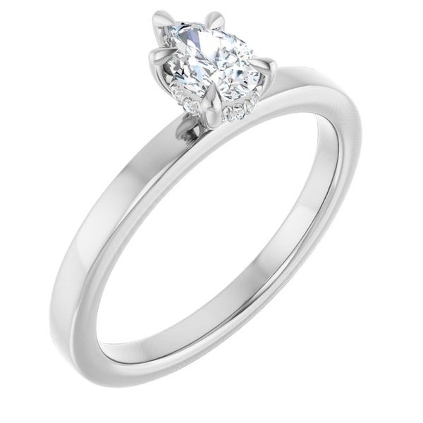 Claw-Prong Hidden Halo-Style Engagement Ring
