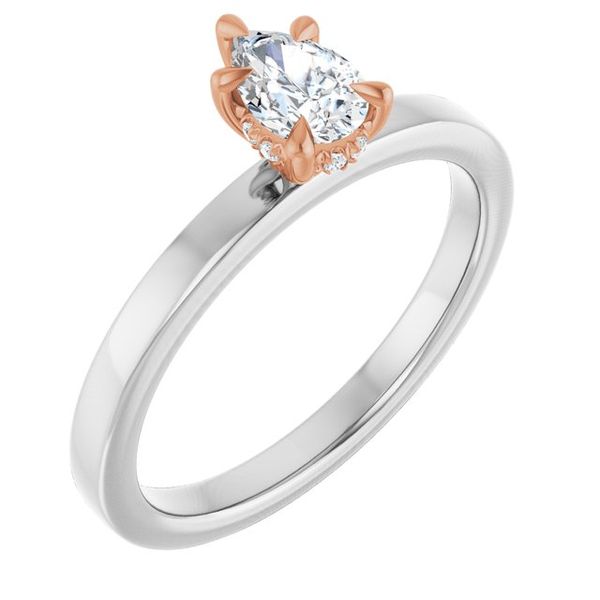 Claw-Prong Hidden Halo-Style Engagement Ring