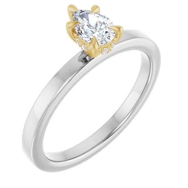 Claw-Prong Hidden Halo-Style Engagement Ring