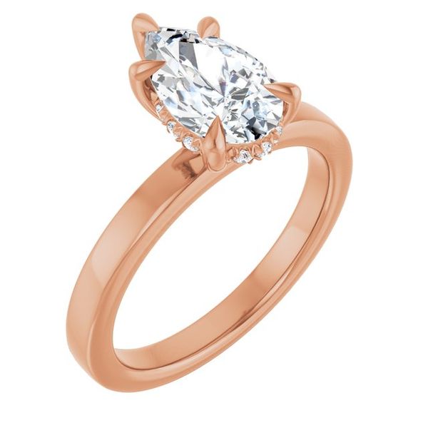 Claw-Prong Hidden Halo-Style Engagement Ring