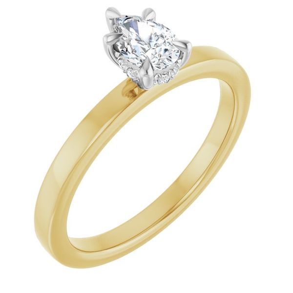 Claw-Prong Hidden Halo-Style Engagement Ring