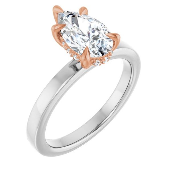 Claw-Prong Hidden Halo-Style Engagement Ring