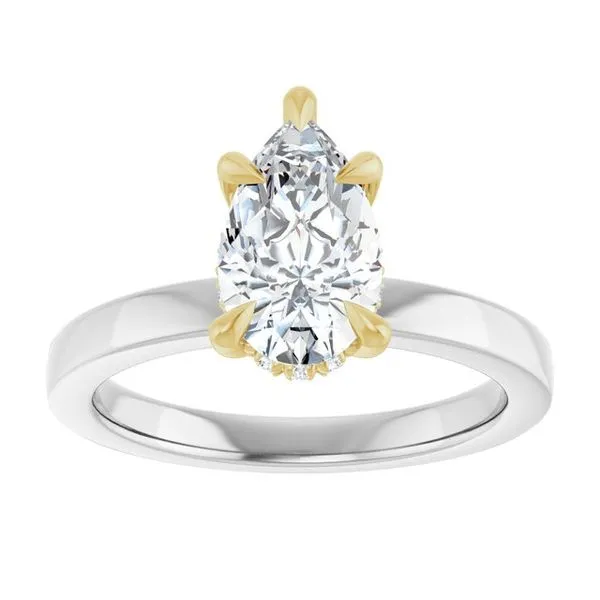 Claw-Prong Hidden Halo-Style Engagement Ring Image 3 Hudson Valley Goldsmith New Paltz, NY