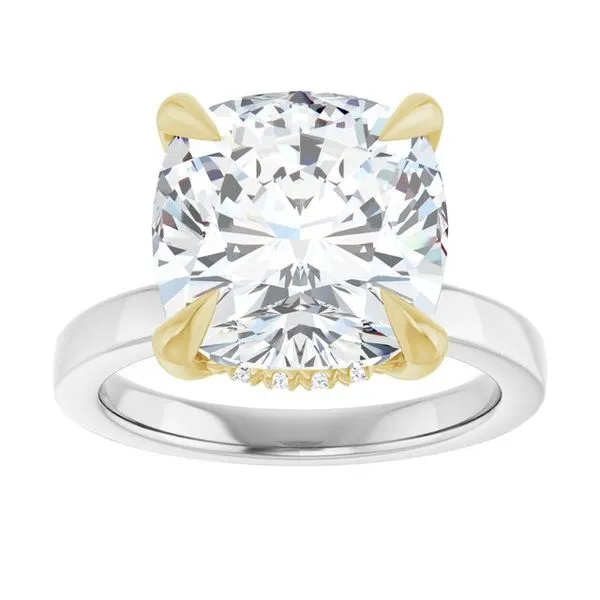 Claw-Prong Hidden Halo-Style Engagement Ring Image 3 Hudson Valley Goldsmith New Paltz, NY