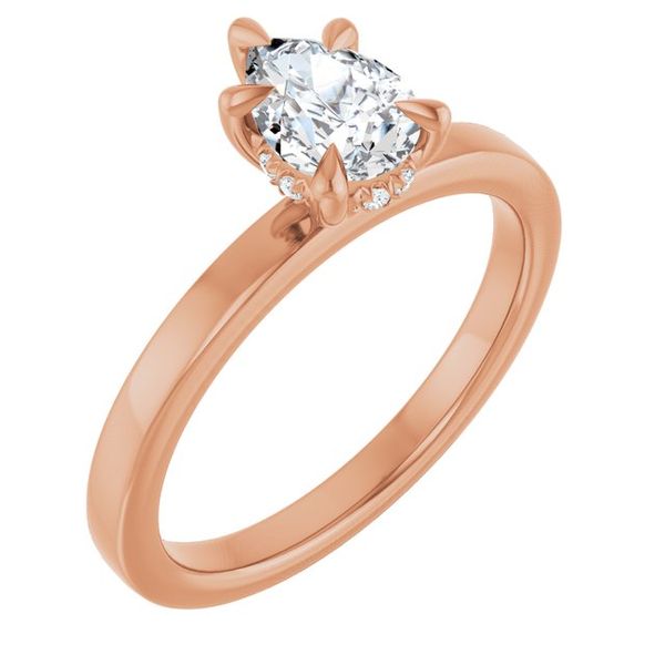 Claw-Prong Hidden Halo-Style Engagement Ring