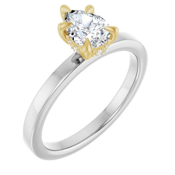 Claw-Prong Hidden Halo-Style Engagement Ring