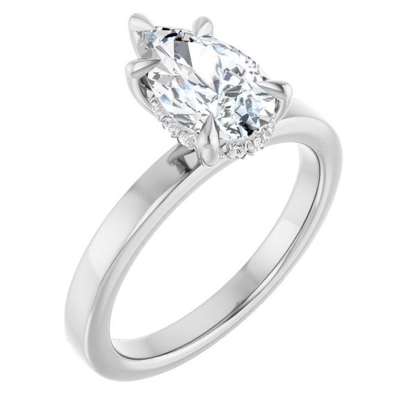 Claw-Prong Hidden Halo-Style Engagement Ring