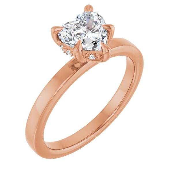 Claw-Prong Hidden Halo-Style Engagement Ring