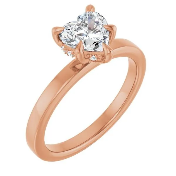 Claw-Prong Hidden Halo-Style Engagement Ring